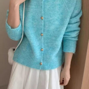 Loose Soft Gentle-Style Solid Knit Cardigan